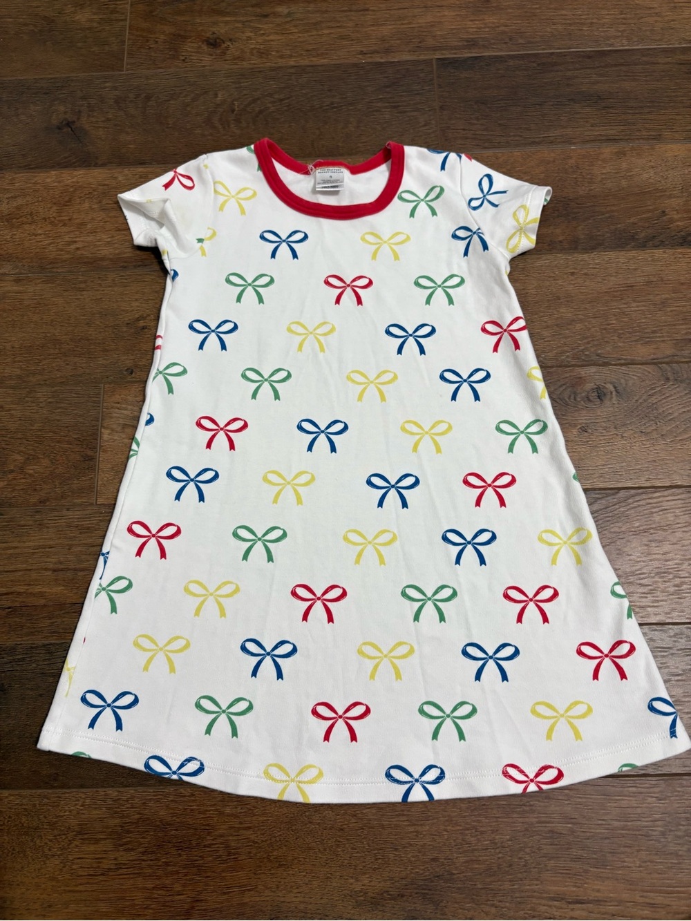 The Beaufort Bonnet Company Girls Bow Print Dress Size 6 Pima Cotton